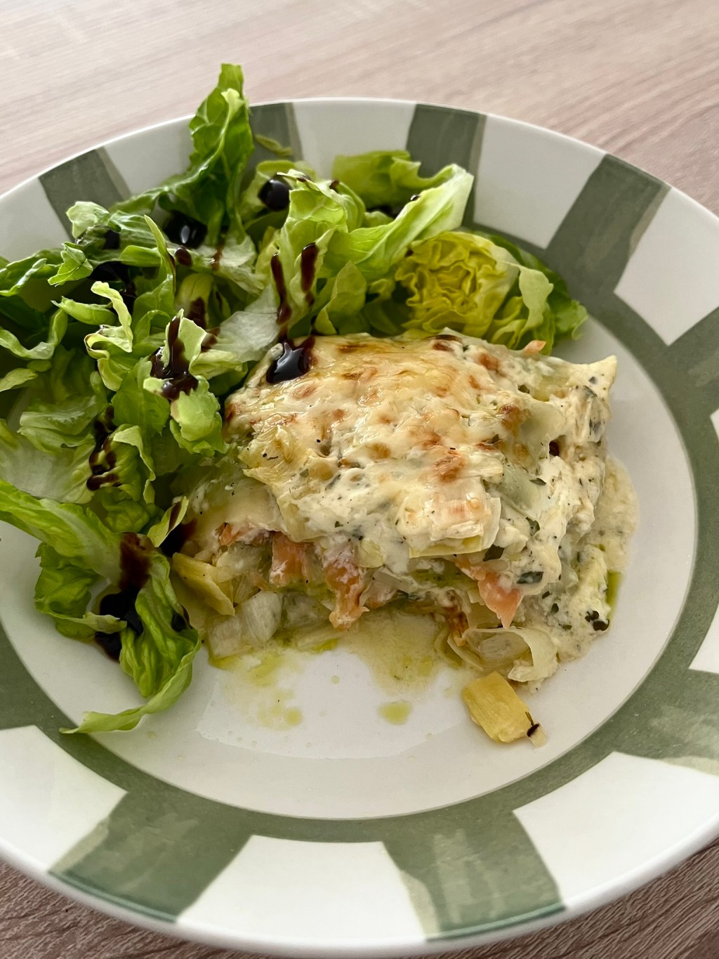 Gratin de ravioles saumon&nbsp;poireaux​​
