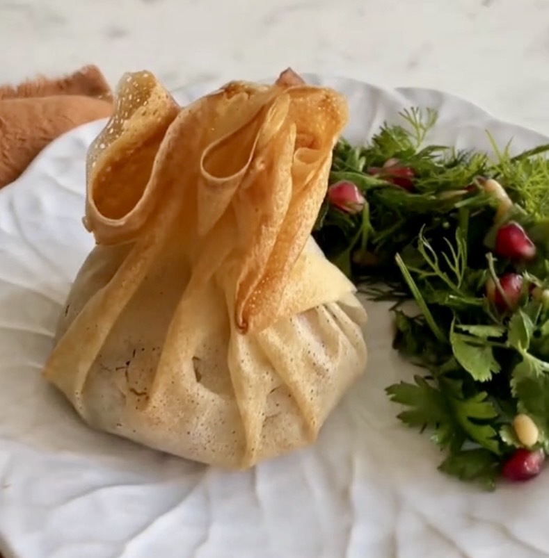 Aumonières poireaux, saumon