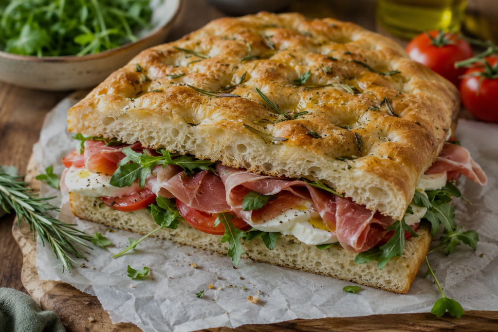 Focaccia sandwich d&rsquo;été à&nbsp;partager